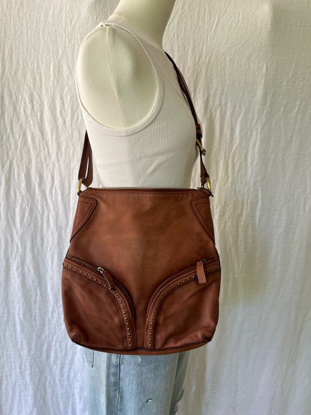 Cole Haan Cognac Leather Shoulder Bag – Quiet Luxury Hobo | Crossbody Ready